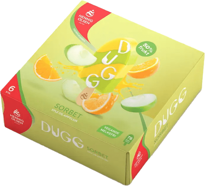 Dugg Sorbet Eple & Appelsin 6 stk