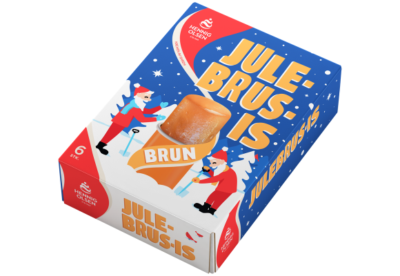 Brun Julebrus-is fra Hennig-Olsen Is