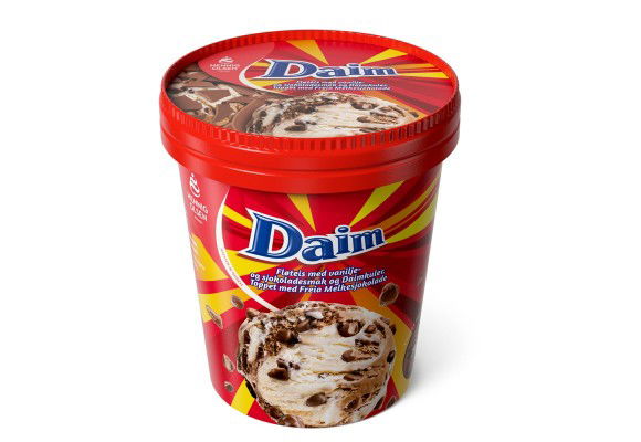 Daim iskrem fra Hennig-Olsen Is