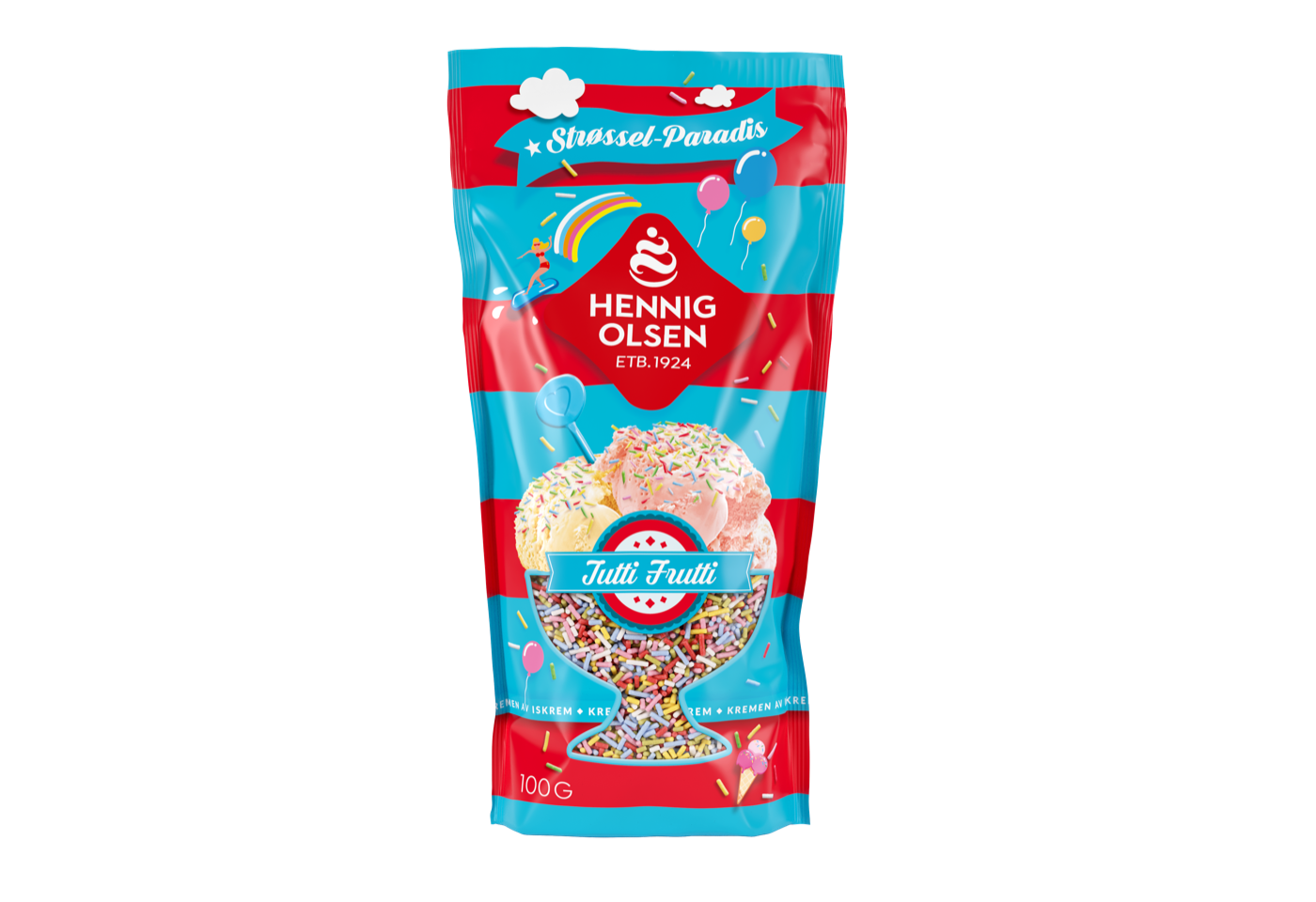 Tutti Frutti strøssel 100g HennigOlsen Is