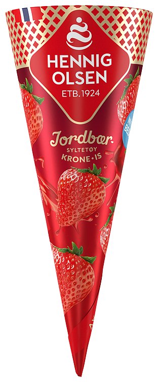 Krone-is Jordbær 125 ml Fløteis